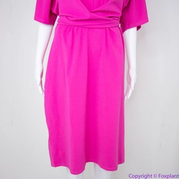 NEW Eloquii Pink Cross Front Flutter‎ Sleeve Dress, size 18 - Picture 6 of 15